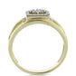 Anillo de Plata Bañada en Oro con Diamante blanco y Topacio Blanco