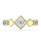 Anillo de Plata Bañada en Oro con Diamante blanco y Topacio Blanco