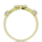 Anillo de Plata Bañada en Oro con Diamante blanco y Topacio Blanco