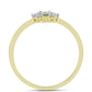 Anillo de Plata Bañada en Oro con Diamante blanco y Topacio Blanco