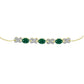 Pulsera de Plata Bañada en Oro con Ágata Verde y Topacio Blanco
