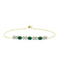 Pulsera de Plata Bañada en Oro con Ágata Verde y Topacio Blanco