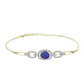 Pulsera de Plata Bañada en Oro con Drusa Purpura y Topacio Blanco