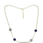 Collar de Plata Bañada en Oro con Perla Negra de Agua dulce y Topacio Blanco