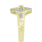 Anillo de Plata Bañada en Oro con Diamante blanco y Topacio Blanco