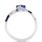 Anillo de Plata con Zafiro Azul Australiano y Topacio Blanco