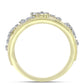Anillo de Plata Bañada en Oro con Diamante blanco y Topacio Blanco