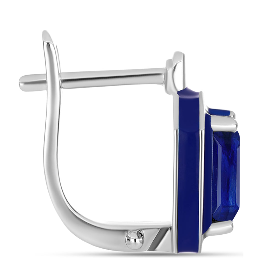 Pendientes de Plata con Zafiro Azul Australiano 2 