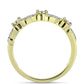 Anillo de Plata Bañada en Oro con Diamante blanco y Topacio Blanco