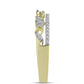 Anillo de Plata Bañada en Oro con Diamante blanco y Topacio Blanco