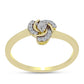 Anillo de Plata Bañada en Oro con Diamante blanco y Topacio Blanco