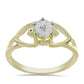 Anillo de Plata Bañada en Oro con Diamante blanco