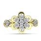Anillo de Plata Bañada en Oro con Diamante blanco