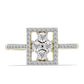 Anillo de Plata Bañada en Oro con Diamante blanco y Topacio Blanco