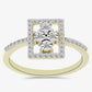 Anillo de Plata Bañada en Oro con Diamante blanco y Topacio Blanco