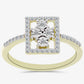 Anillo de Plata Bañada en Oro con Diamante blanco y Topacio Blanco