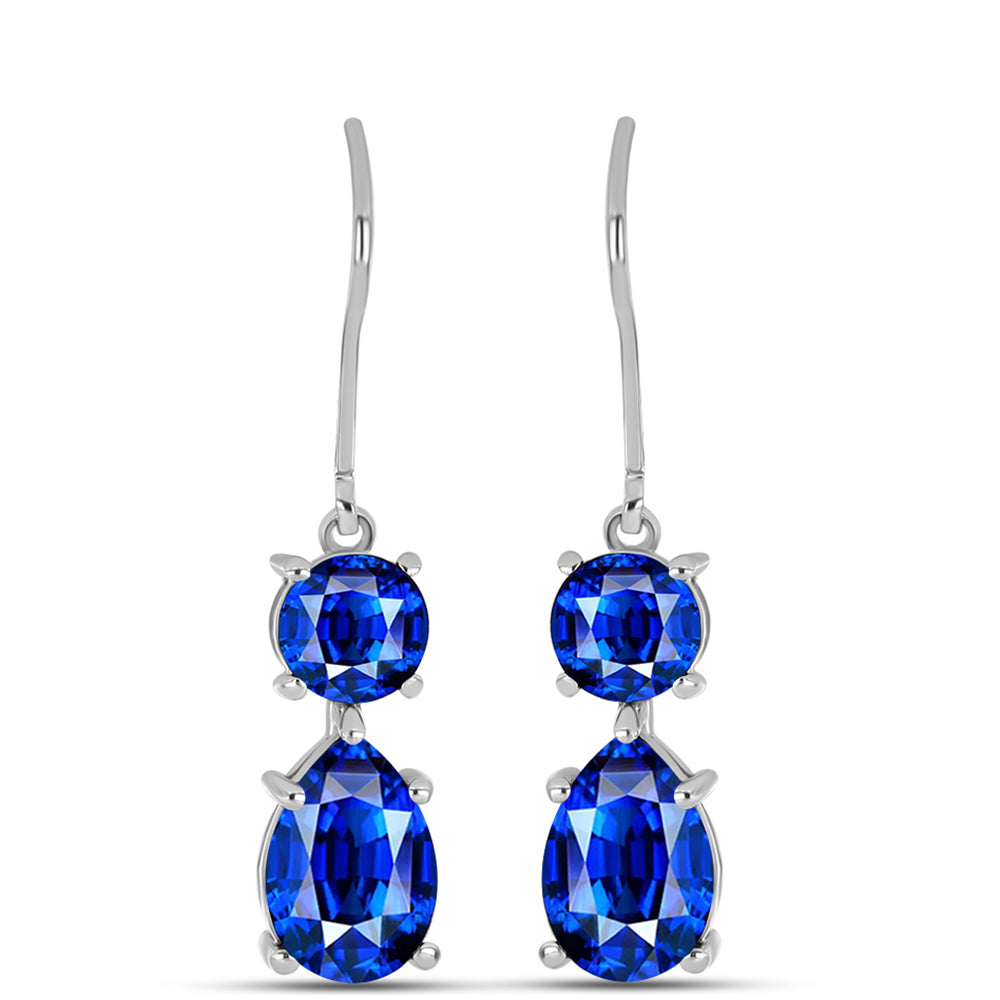 Pendientes de Plata con Zafiro Azul Australiano