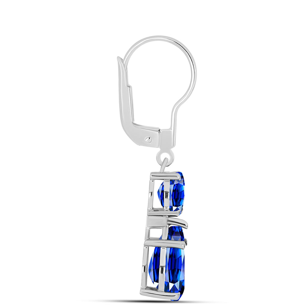 Pendientes de Plata con Zafiro Azul Australiano