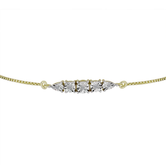 Pulsera de Plata Bañada en Oro con Diamante blanco