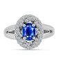 Anillo de Plata con Zafiro Azul Australiano y Topacio Blanco
