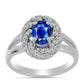 Anillo de Plata con Zafiro Azul Australiano y Topacio Blanco