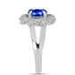 Anillo de Plata con Zafiro Azul Australiano y Topacio Blanco