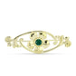 Broche de Plata Bañada en Oro con Ágata Verde