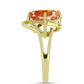 Anillo de Plata Bañada en Oro con Piedra Solar de Oregon