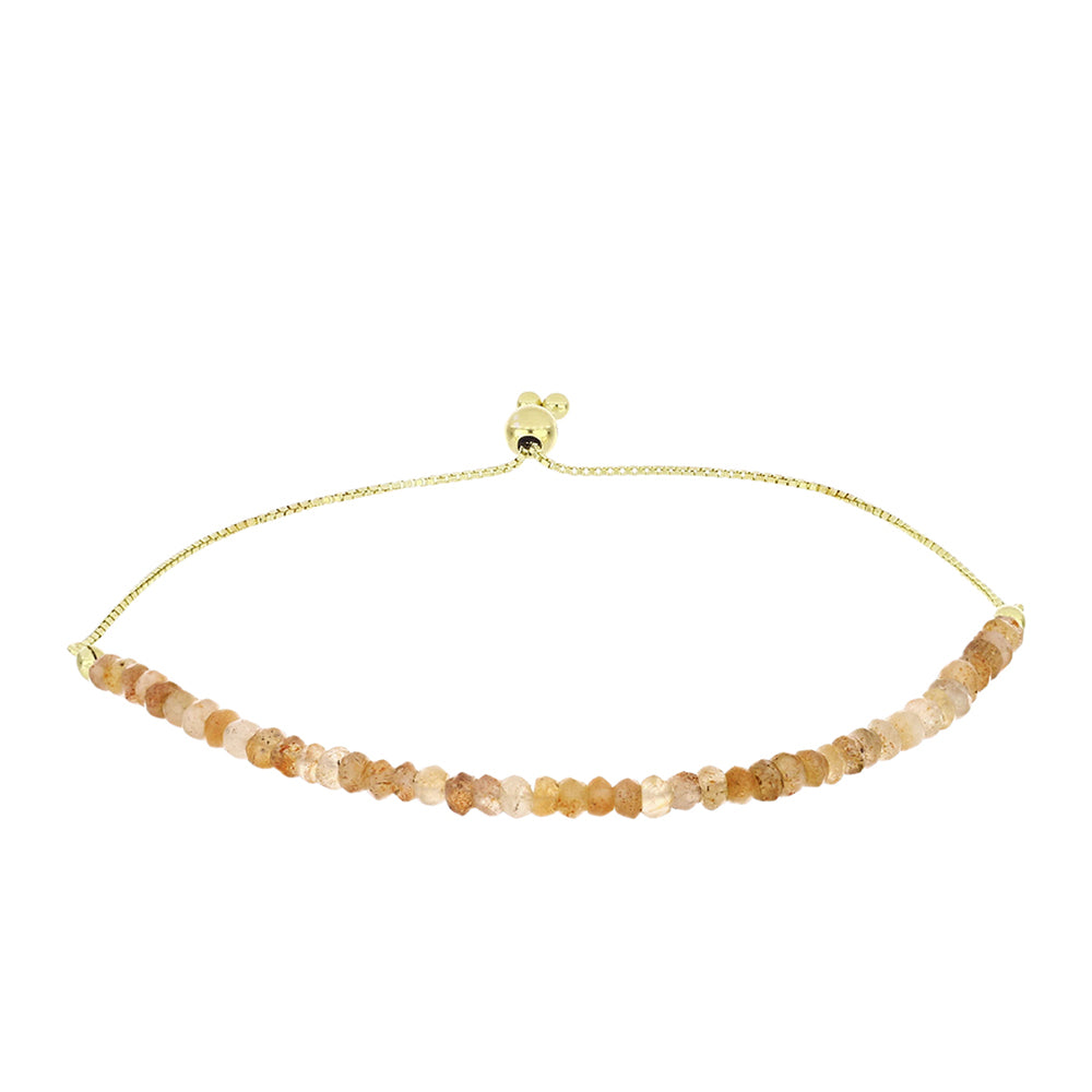 Pulsera de Plata Bañada en Oro con Piedra Solar de Oregon 1 