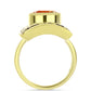 Anillo de Plata Bañada en Oro con Piedra Solar de Oregon