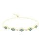 Pulsera de Plata Bañada en Oro con Labradorita y Topacio Blanco