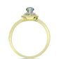 Anillo de Plata Bañada en Oro con Labradorita y Topacio Blanco