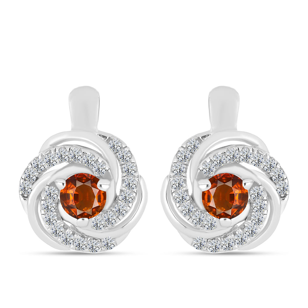 Pendientes de Plata con Citrino de Madeira y Topacio Blanco 1 