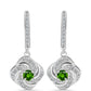 Pendientes de Plata con Diópsido de Cromo y Topacio Blanco
