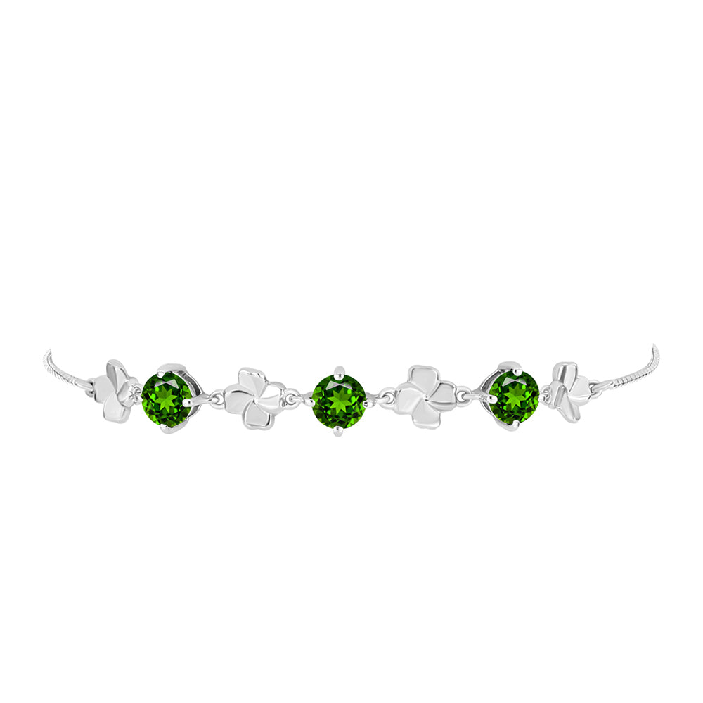 Pulsera de Plata con Diópsido de Cromo 2 