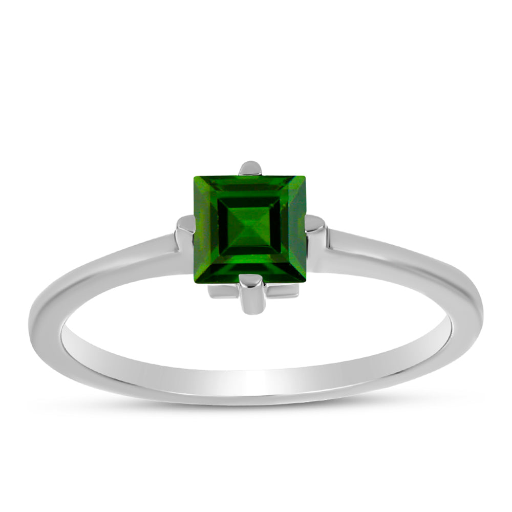 Anillo de Plata con Diópsido de Cromo