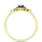 Anillo de Plata Bañada en Oro con Diamante Azul
