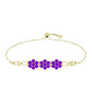 Pulsera de Plata Bañada en Oro con Ágata Púrpura