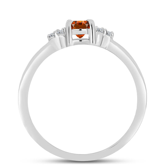 Anillo de Plata con Citrino de Madeira y Topacio Blanco