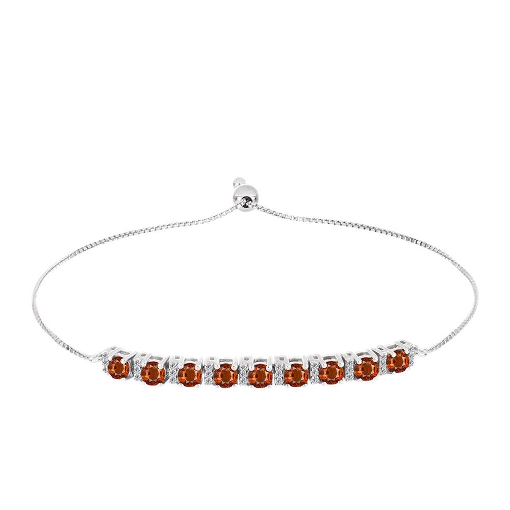 Pulsera de Plata con Citrino de Madeira y Topacio Blanco 1 