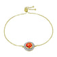 Pulsera de Plata Bañada en Oro con Turquesa de Mohave y Topacio Blanco