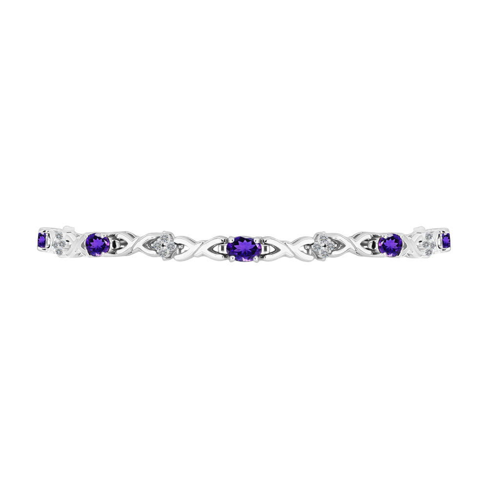 Pulsera de Plata con Amatista de Marruecos y Topacio Blanco 2 