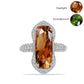 Anillo de Plata con Zultanita de Anatolia certificado y cultivado en laboratorio y Topacio Blanco