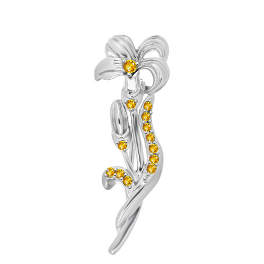 Broche de Plata con Citrino de Río del Oro