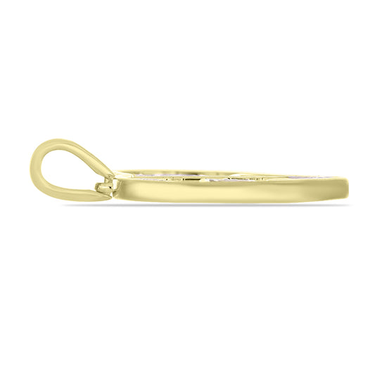 Colgante de Plata Bañada en Oro con Diamante blanco