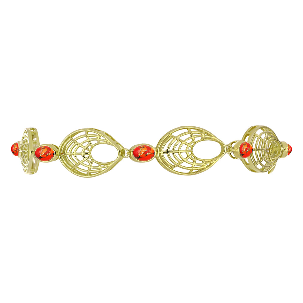 Pulsera de Plata Bañada en Oro con Turquesa de Mohave 2 