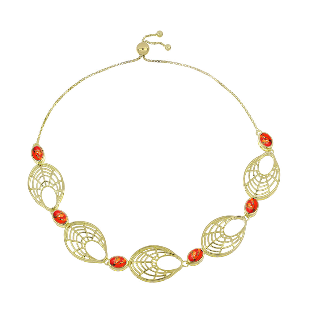 Pulsera de Plata Bañada en Oro con Turquesa de Mohave