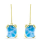 Pendientes de Plata Bañada en Oro con Larimar