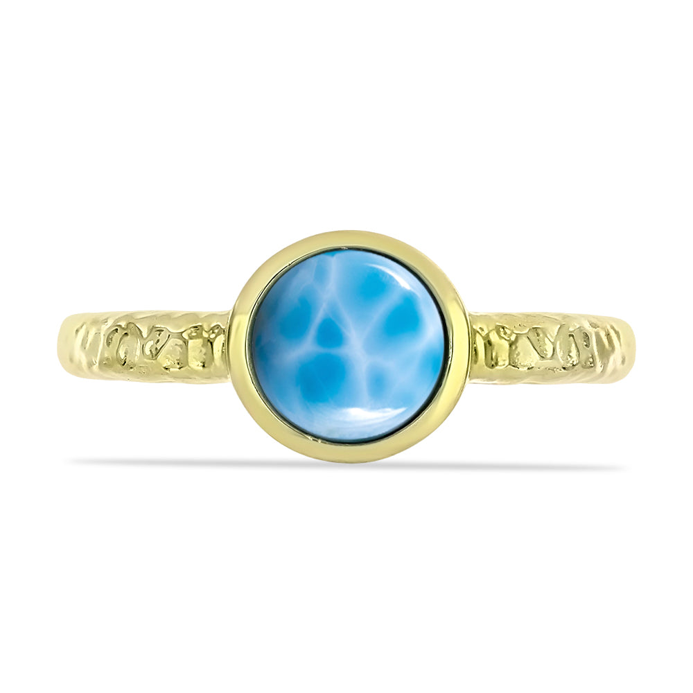 Anillo de Plata Bañada en Oro con Larimar 1 
