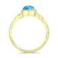Anillo de Plata Bañada en Oro con Larimar